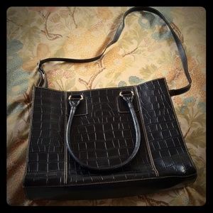Faux Croc Business Tote/Briefcase Very Good Cond